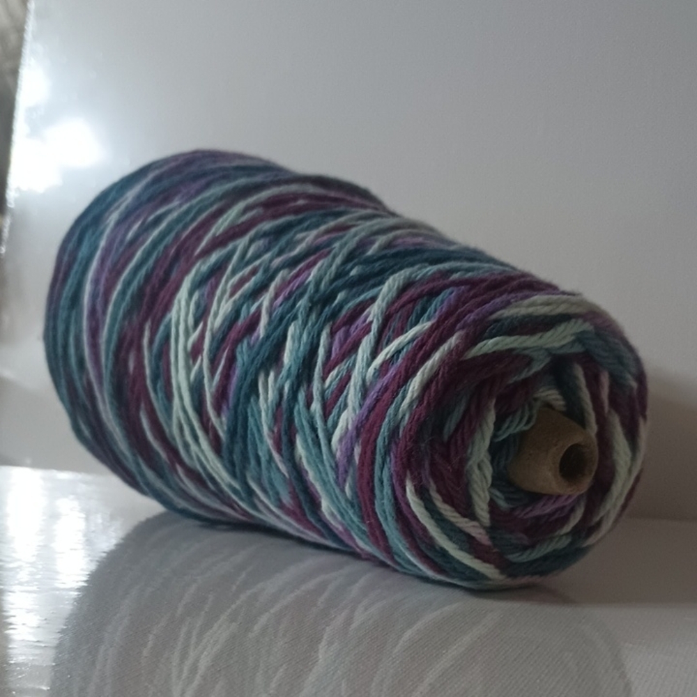 Multicolor Yarn Cone in Teal, Purple, Mint - Picture 3 of 6